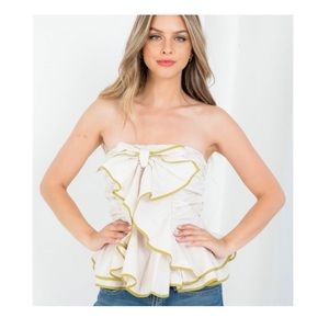 Ruched Strapless Top with Front Bow by RYU